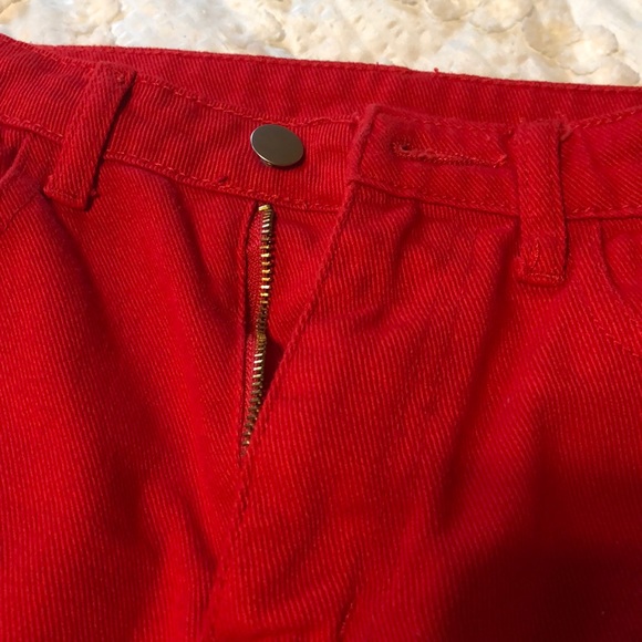 Red Denim Skirt - Picture 2 of 4